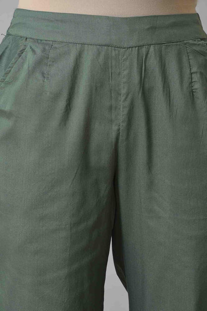 Olive Green Straight Pants - wforwoman