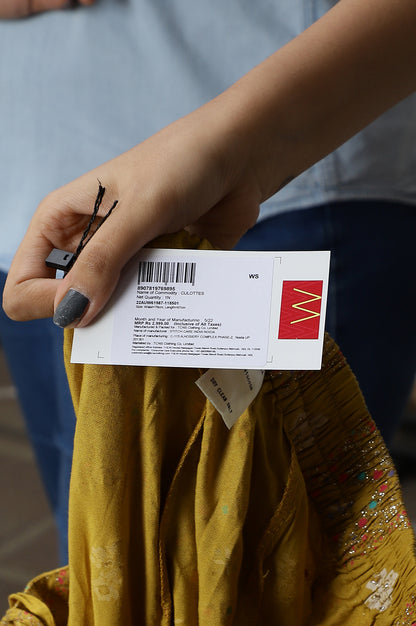 Honeysuckle Yellow Printed Flared Culottes