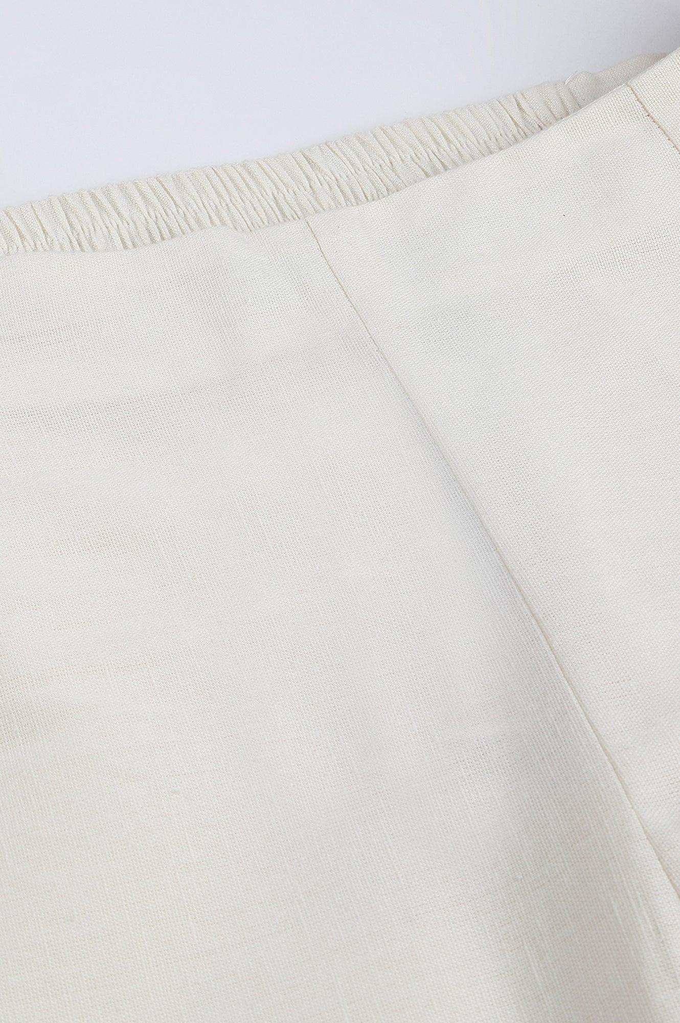 Lily White Cotton Blend Slim Pants - wforwoman