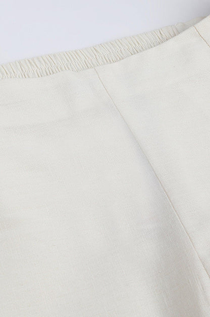 Lily White Cotton Blend Slim Pants - wforwoman