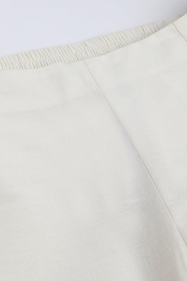 Lily White Cotton Blend Slim Pants