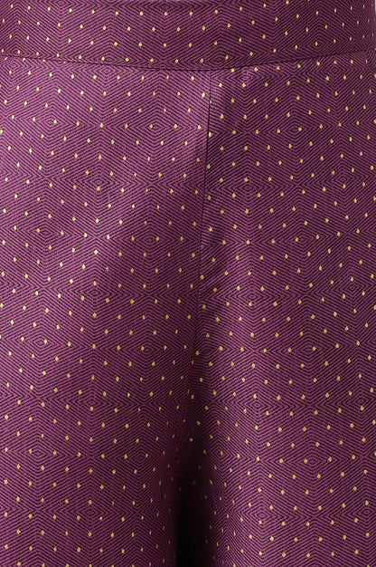 Orchid Purple Rayon Printed Parallel Pants - wforwoman