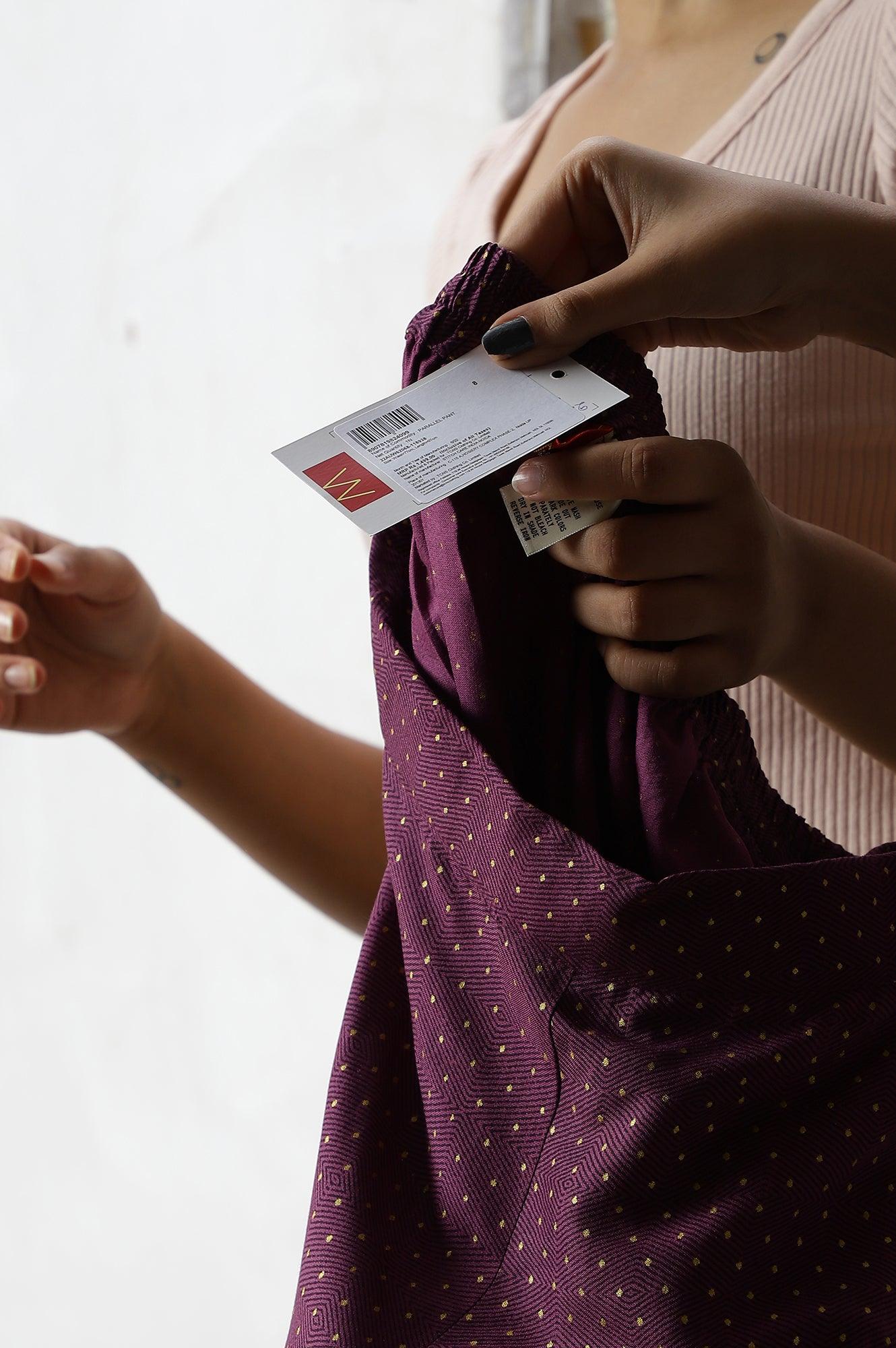 Orchid Purple Rayon Printed Parallel Pants - wforwoman