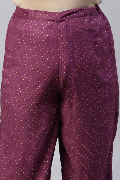 Plus Size Orchid Purple Rayon Printed Parallel Pants - wforwoman