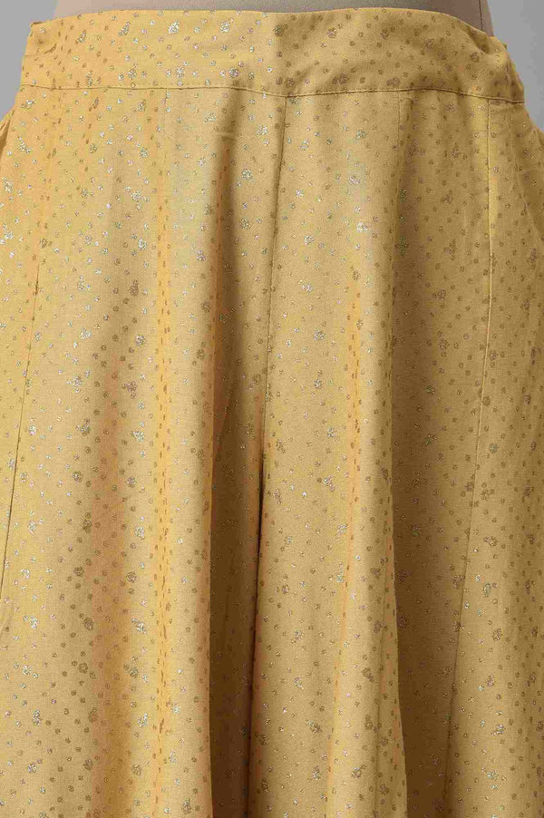 Golden Glitter Rayon Culottes In Polka Dots