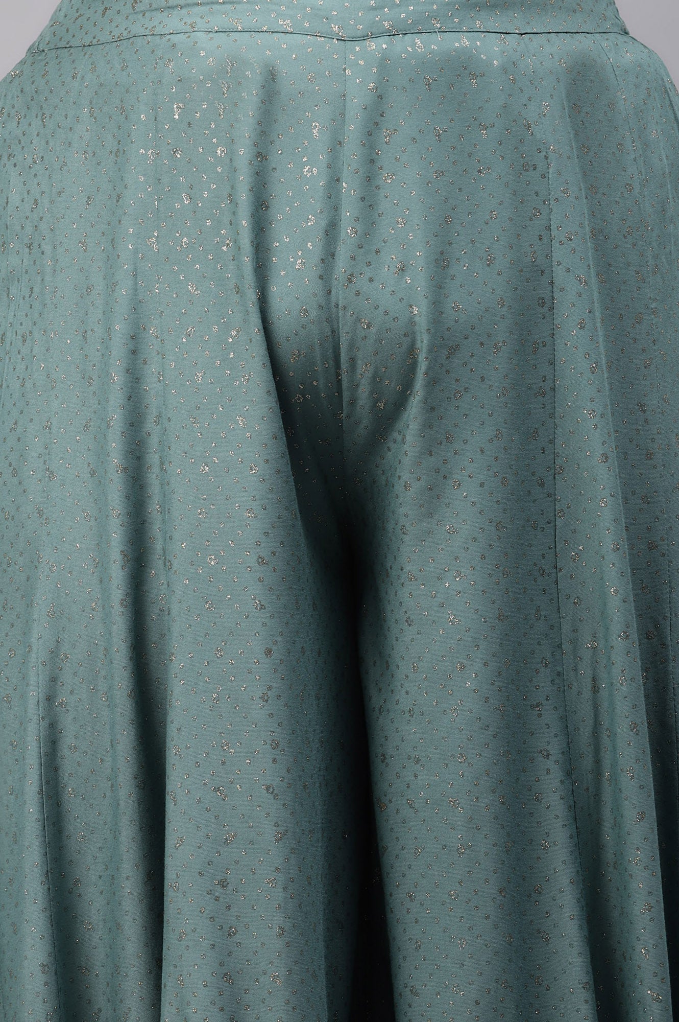 Plus Size Aqua Blue Printed Straight Culottes