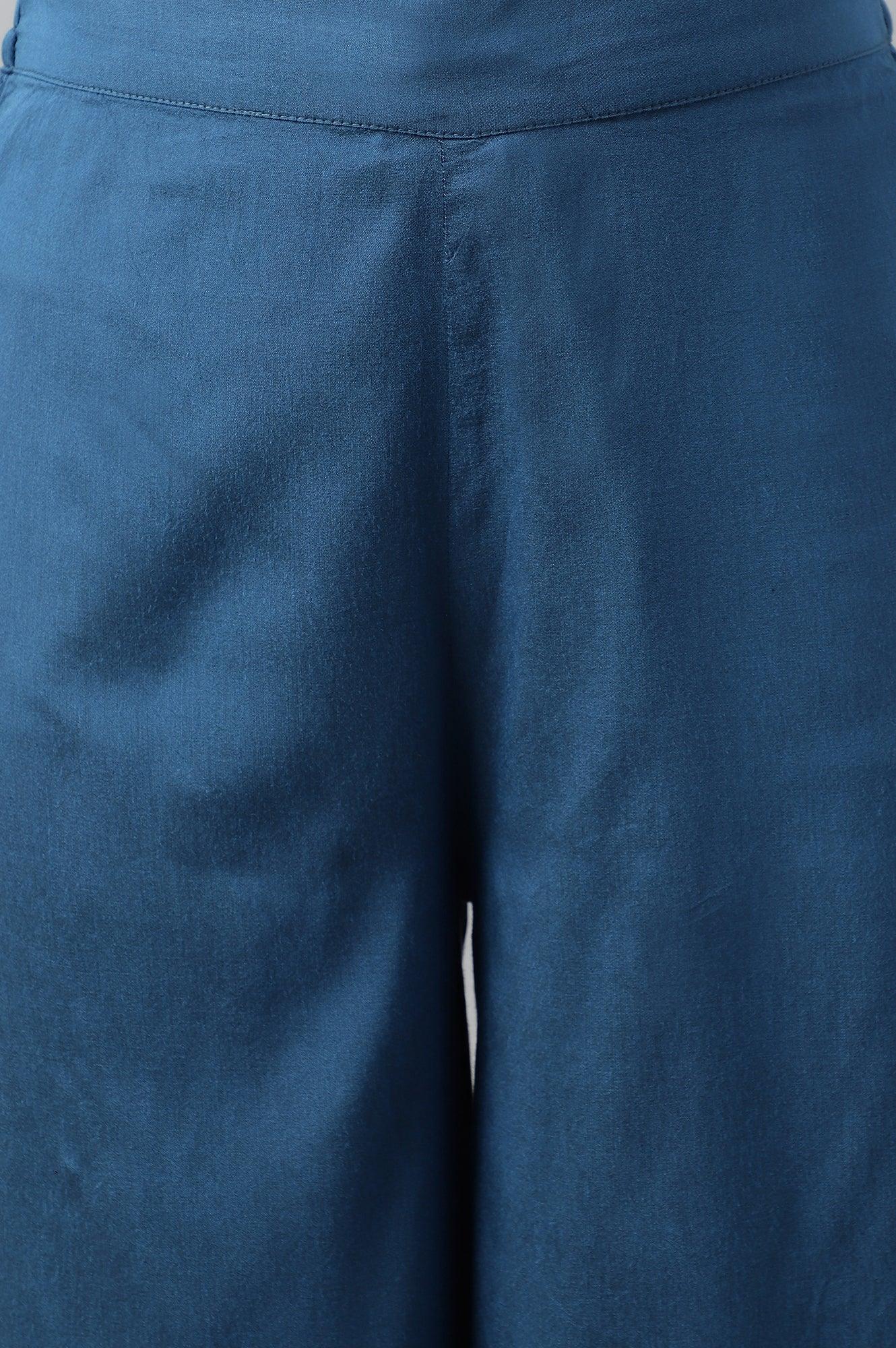 Persian Blue Straight Parallel Pants - wforwoman