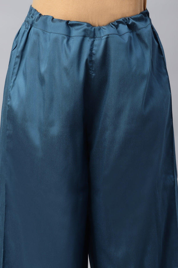 Persian Blue Straight Plus Size Parallel Pants