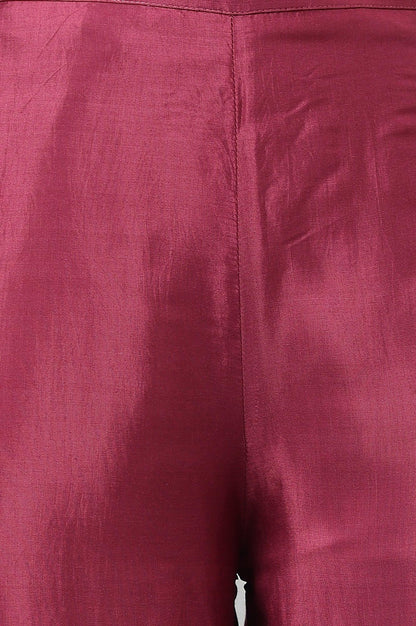 Plus Size Purple Shantung Straight Parallel Pants - wforwoman