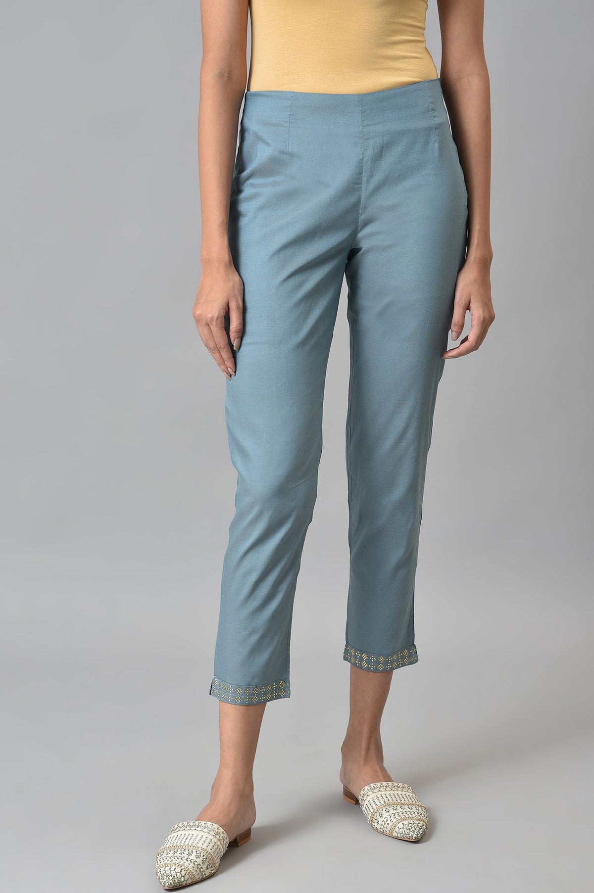 Stone Blue Women Slim Pants - XL