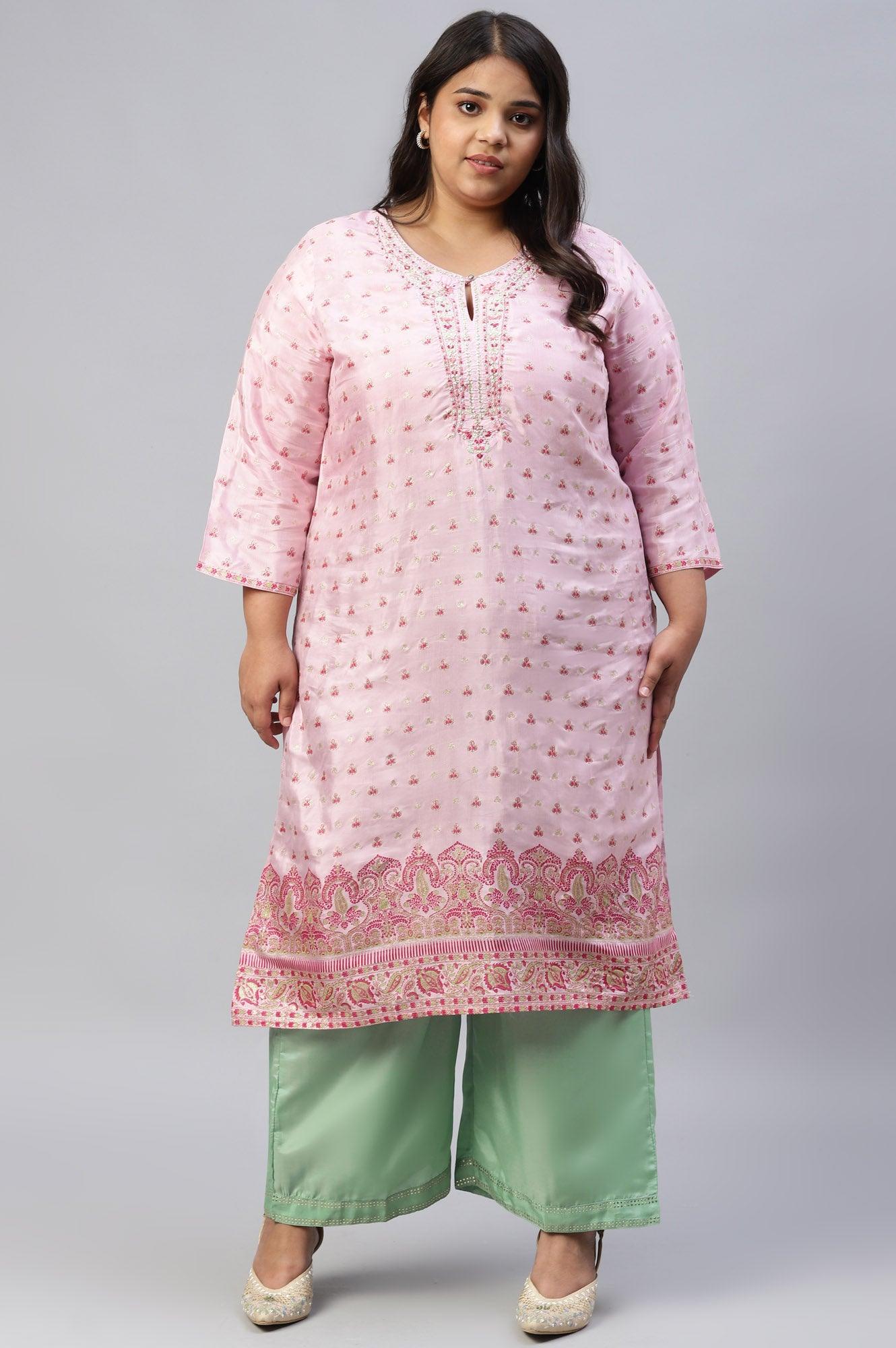 Green Solid Shantung Plus Size Parallel Pants - wforwoman