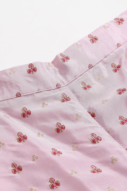 Light Pink Shantung Printed Parallel Pants - wforwoman