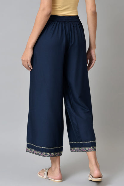 Blue Zari Straight Kurta and Parallel Pant Set