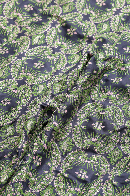 Dark Blue Paisely Printed Plus Size Culottes