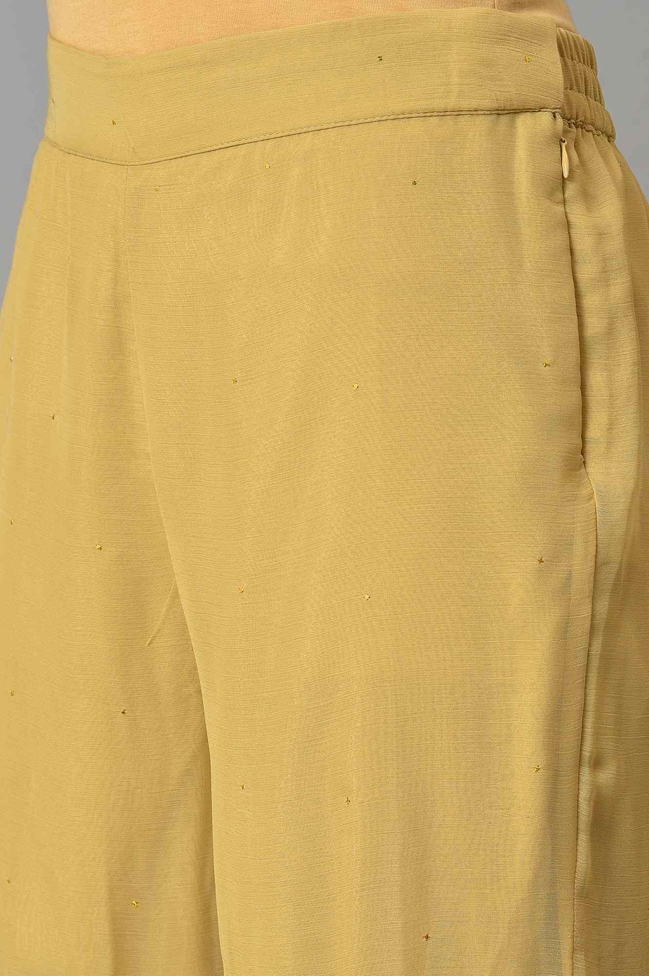 Gold Chiffon Flared Sharara - wforwoman