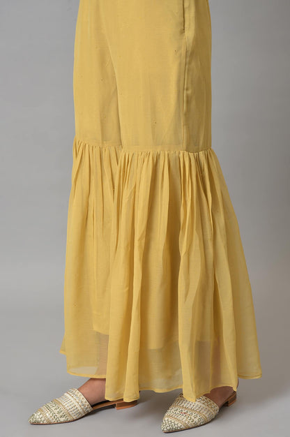 Gold Chiffon Flared Sharara - wforwoman