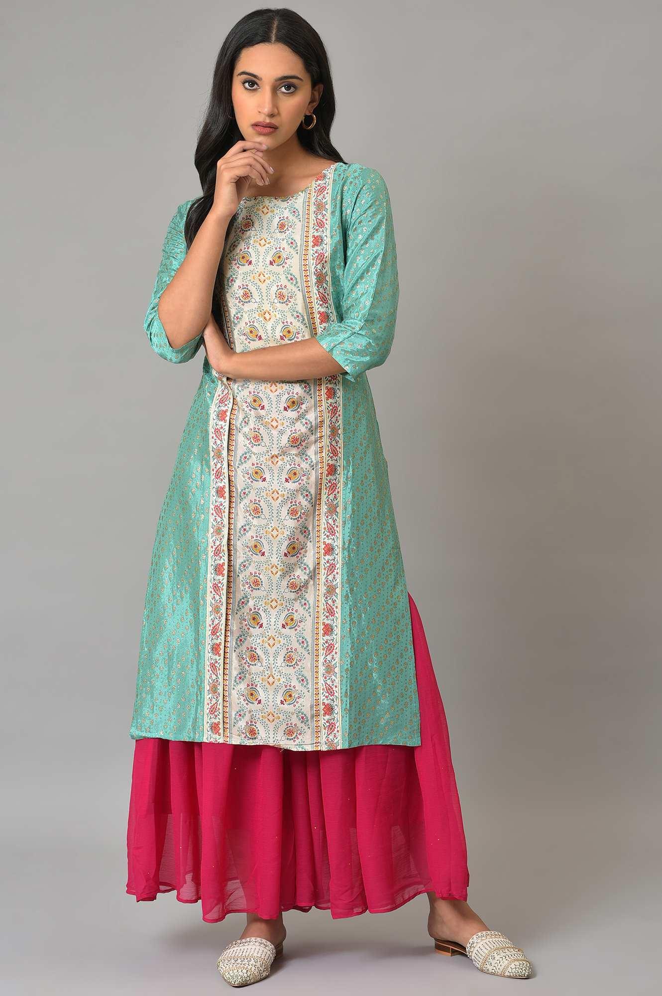 Pink Chiffon Flared Sharara - wforwoman