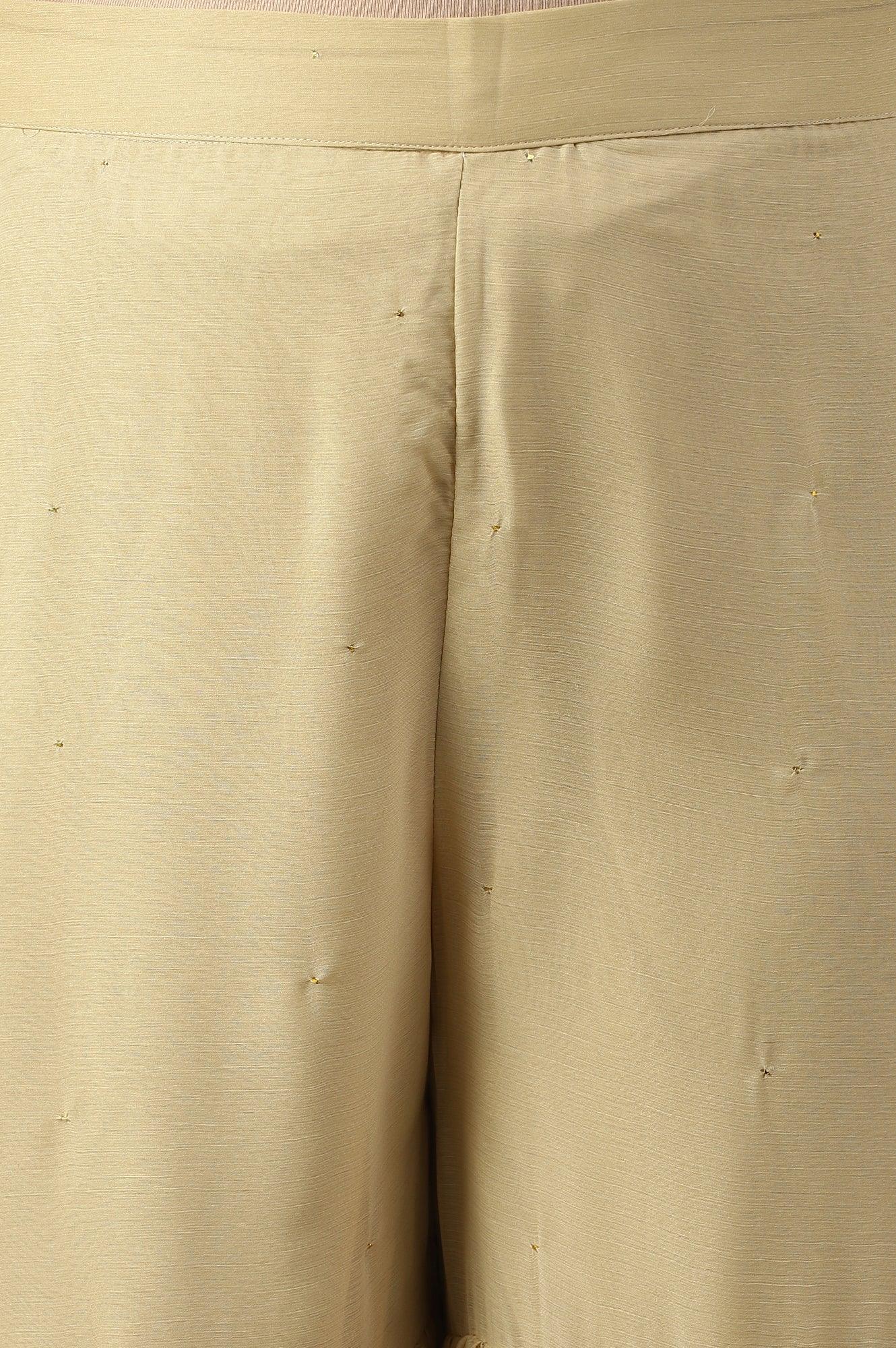 Gold Chiffon Flared Plus Size Sharara - wforwoman