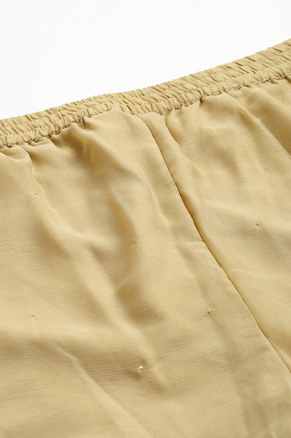 Gold Chiffon Flared Plus Size Sharara - wforwoman