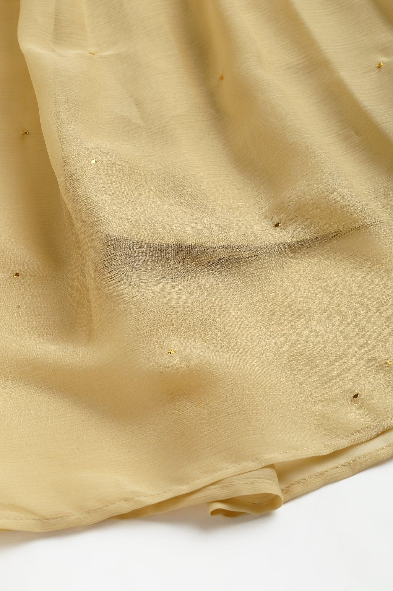 Gold Chiffon Flared Plus Size Sharara - wforwoman