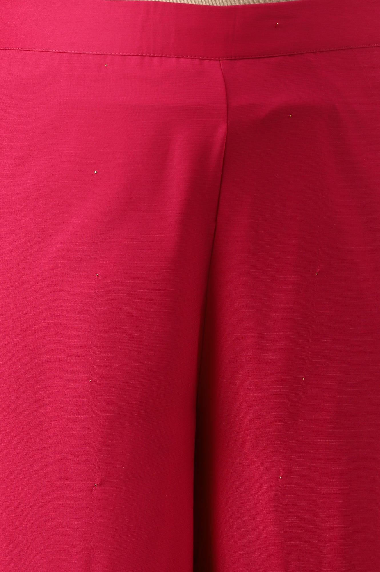 Pink Chiffon Flared Plus Size Sharara - wforwoman