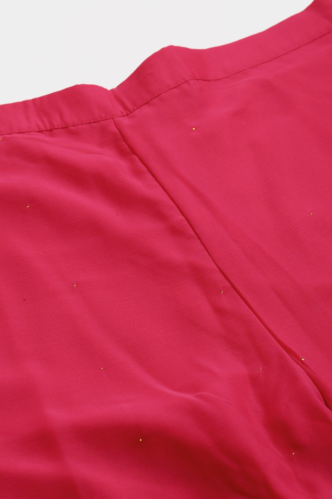 Pink Chiffon Flared Plus Size Sharara - wforwoman