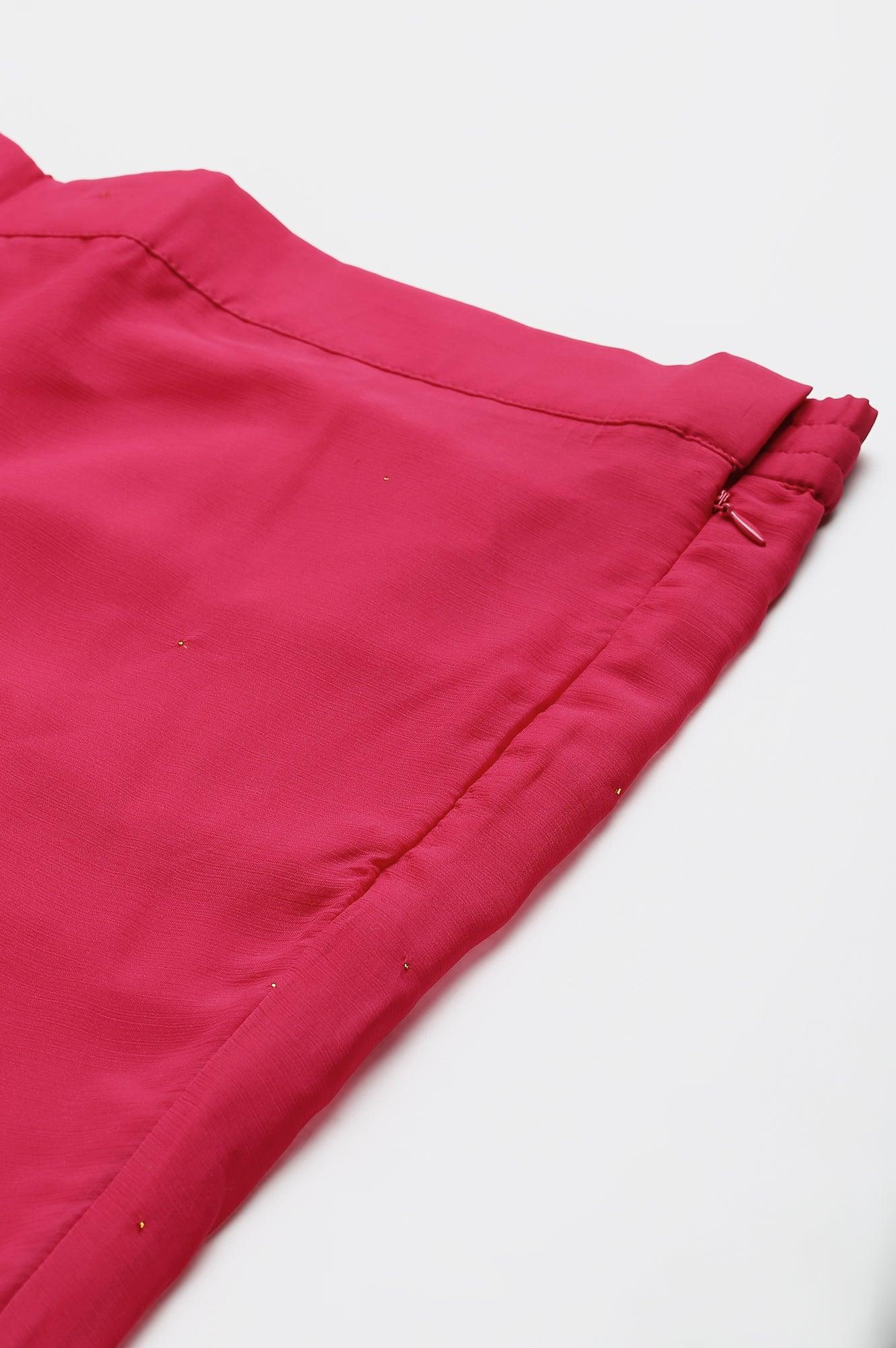 Pink Chiffon Flared Plus Size Sharara - wforwoman