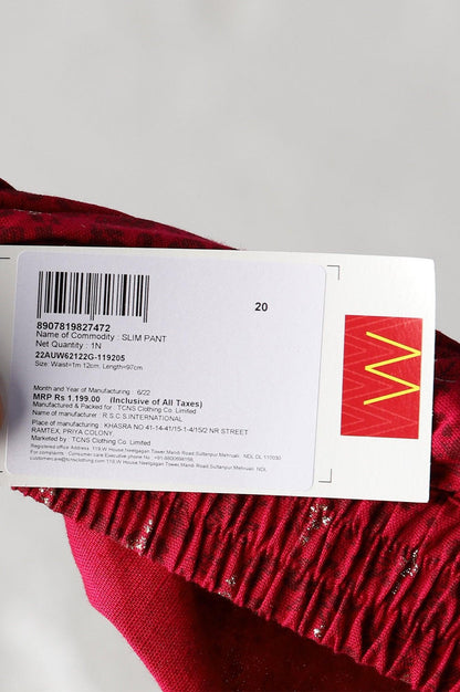 Plus Size Fuchsia Pink Floral Printed Slim Pants - wforwoman