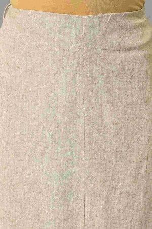 Ecru A-Line Stripe Printed Skirt - wforwoman