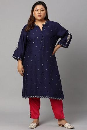 Dark Pink Solid Light Festive Plus Size Slim Pants - wforwoman