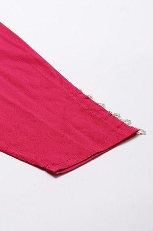 Dark Pink Solid Light Festive Plus Size Slim Pants