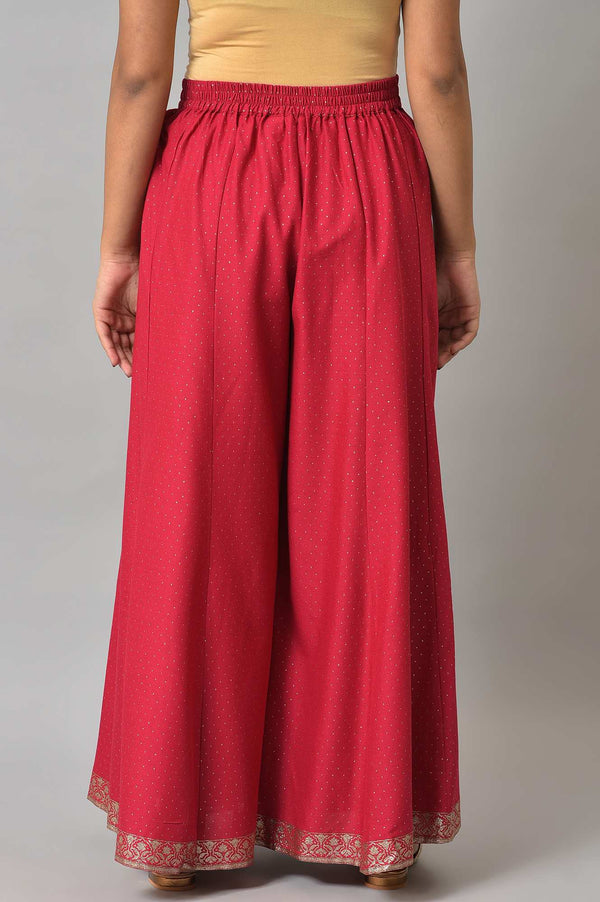 Fuchsia Pink Glitter Printed Culottes