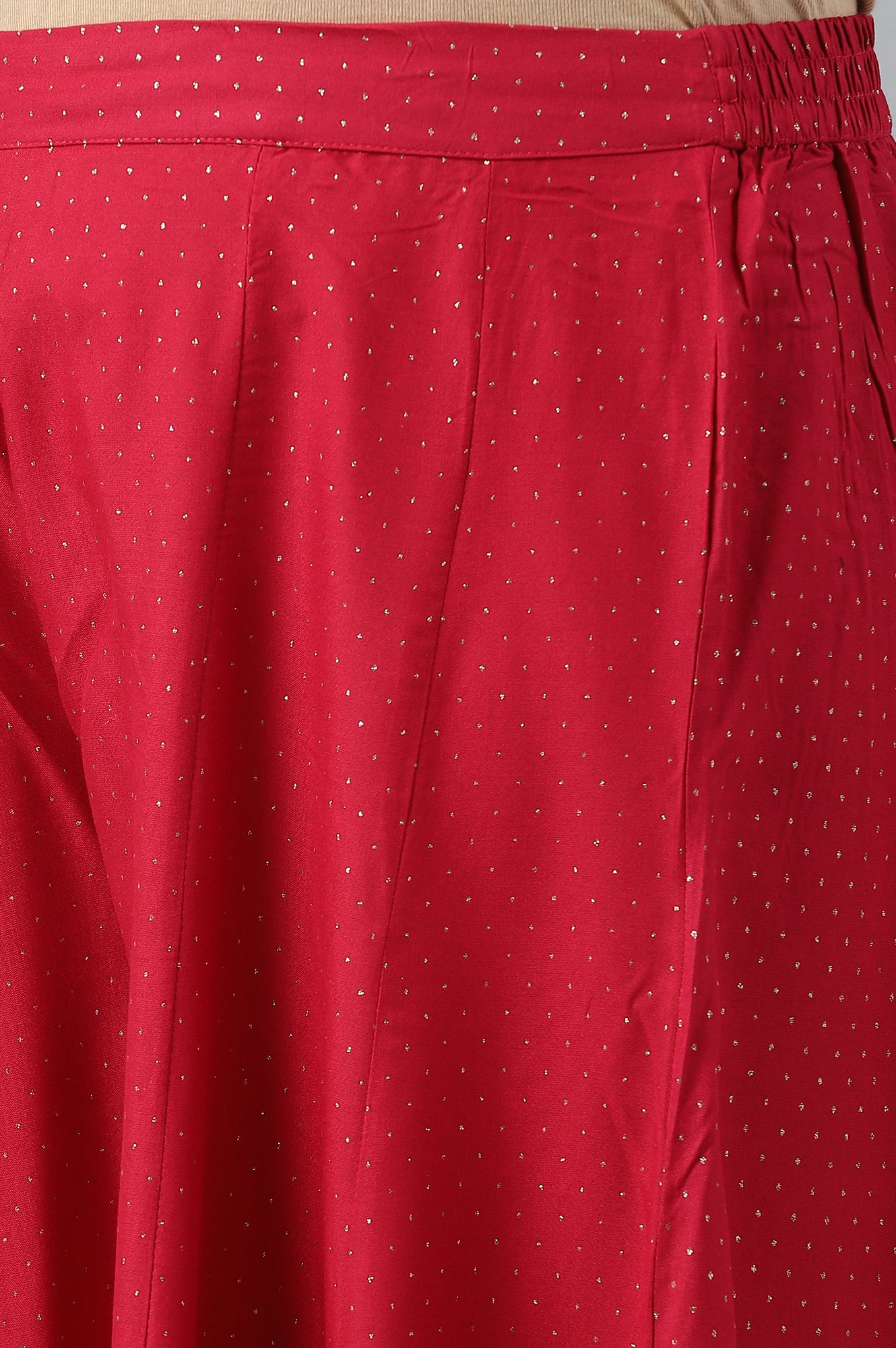 Fuchsia Pink Glitter Printed Plus Size Culottes