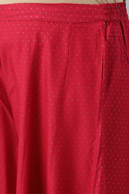 Fuchsia Pink Glitter Printed Plus Size Culottes