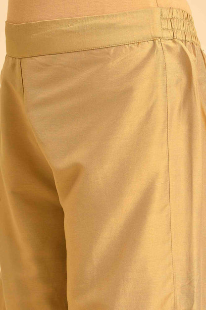 Gold Floral Brasso Wide Leg Parellel Pants