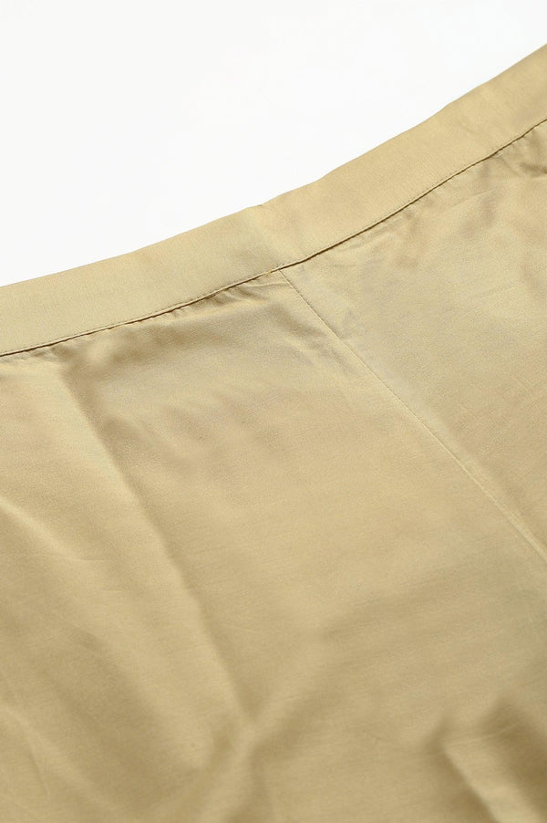 Gold Plus Size Parallel Pants With Brasso Panel