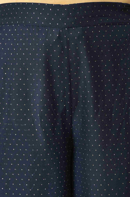 Blue Geometric Printed Straight Kurta with Parallel Pant Set
