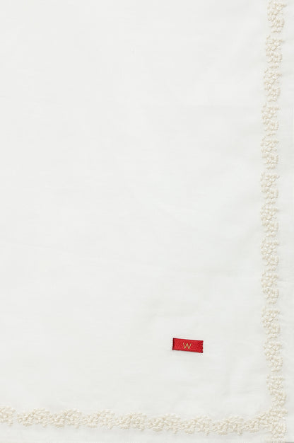 Off White Embroidered Voile Dupatta