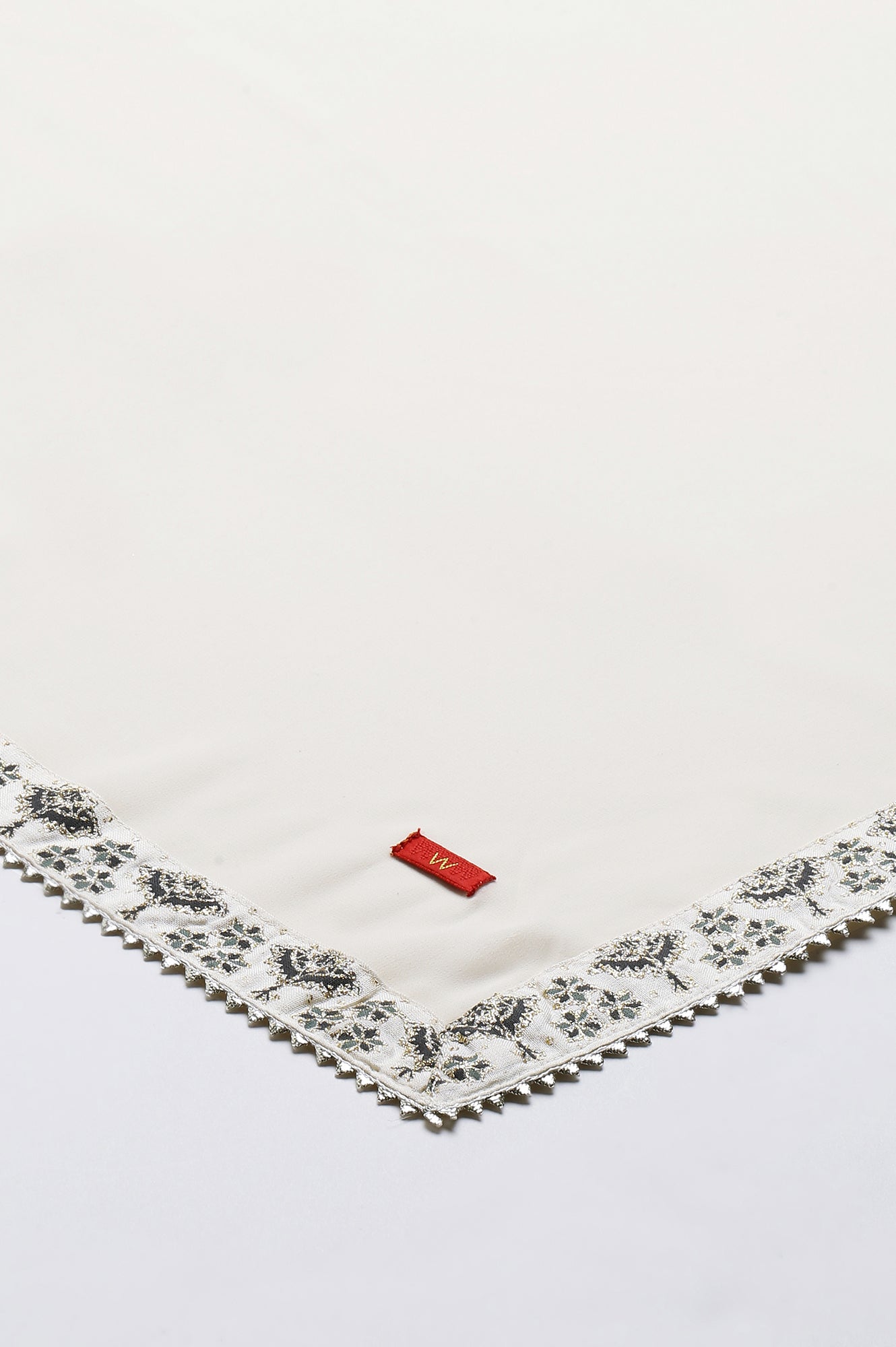 Ecru Georgette Dupatta With Gota Detailing