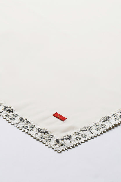 Ecru Georgette Dupatta With Gota Detailing