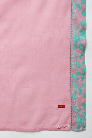 Light Purple Floral Print Straight kurta with Pants and Dupatta