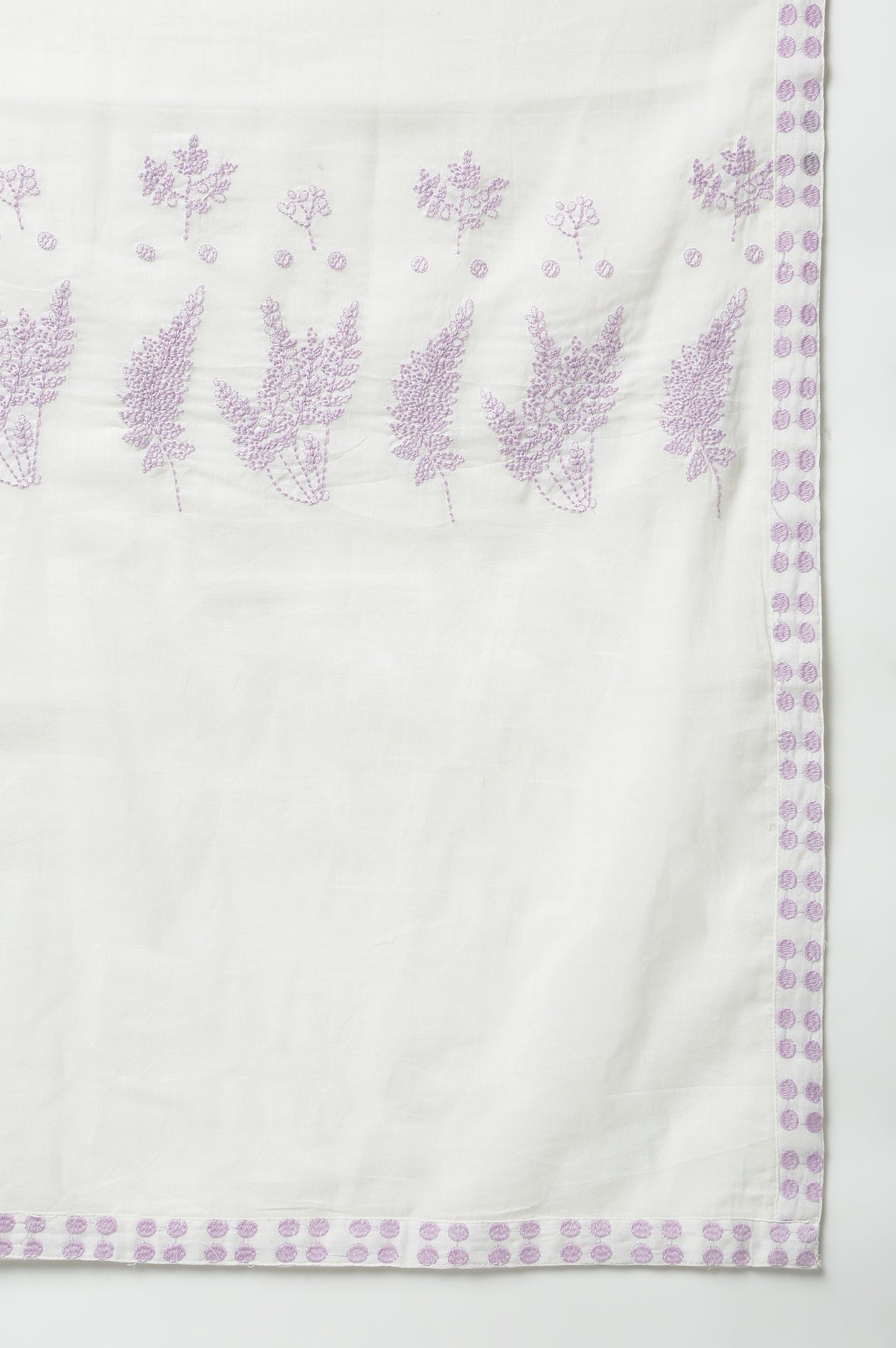 Ecru Women Voile Embroidered Dupatta