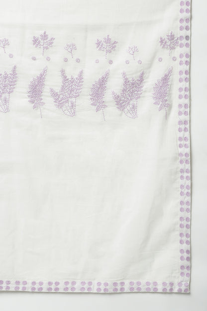 Ecru Women Voile Embroidered Dupatta