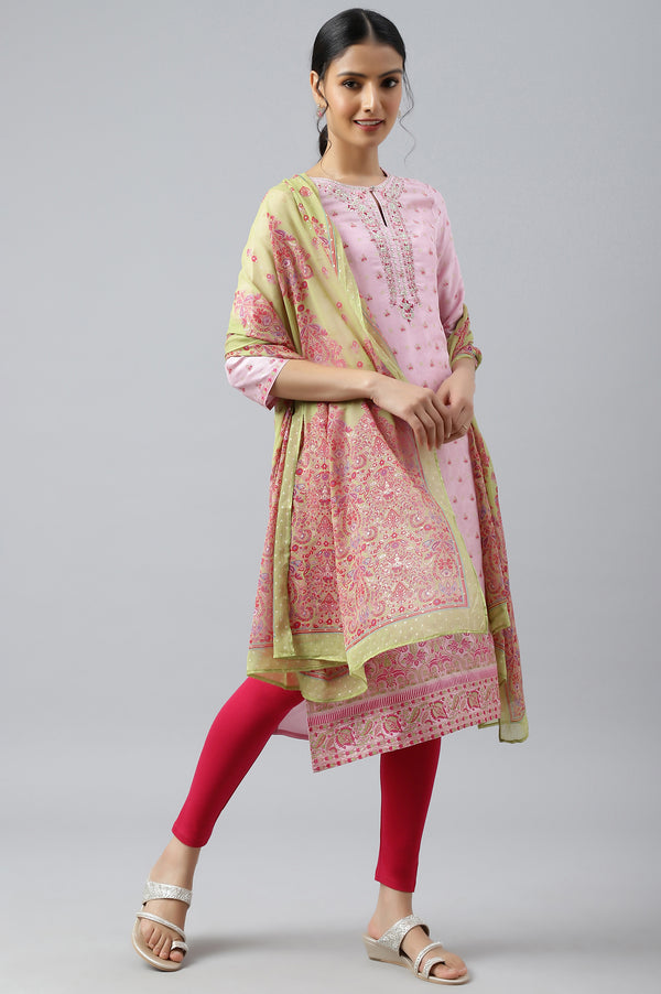 Green Chiffon Floral Print Dupatta