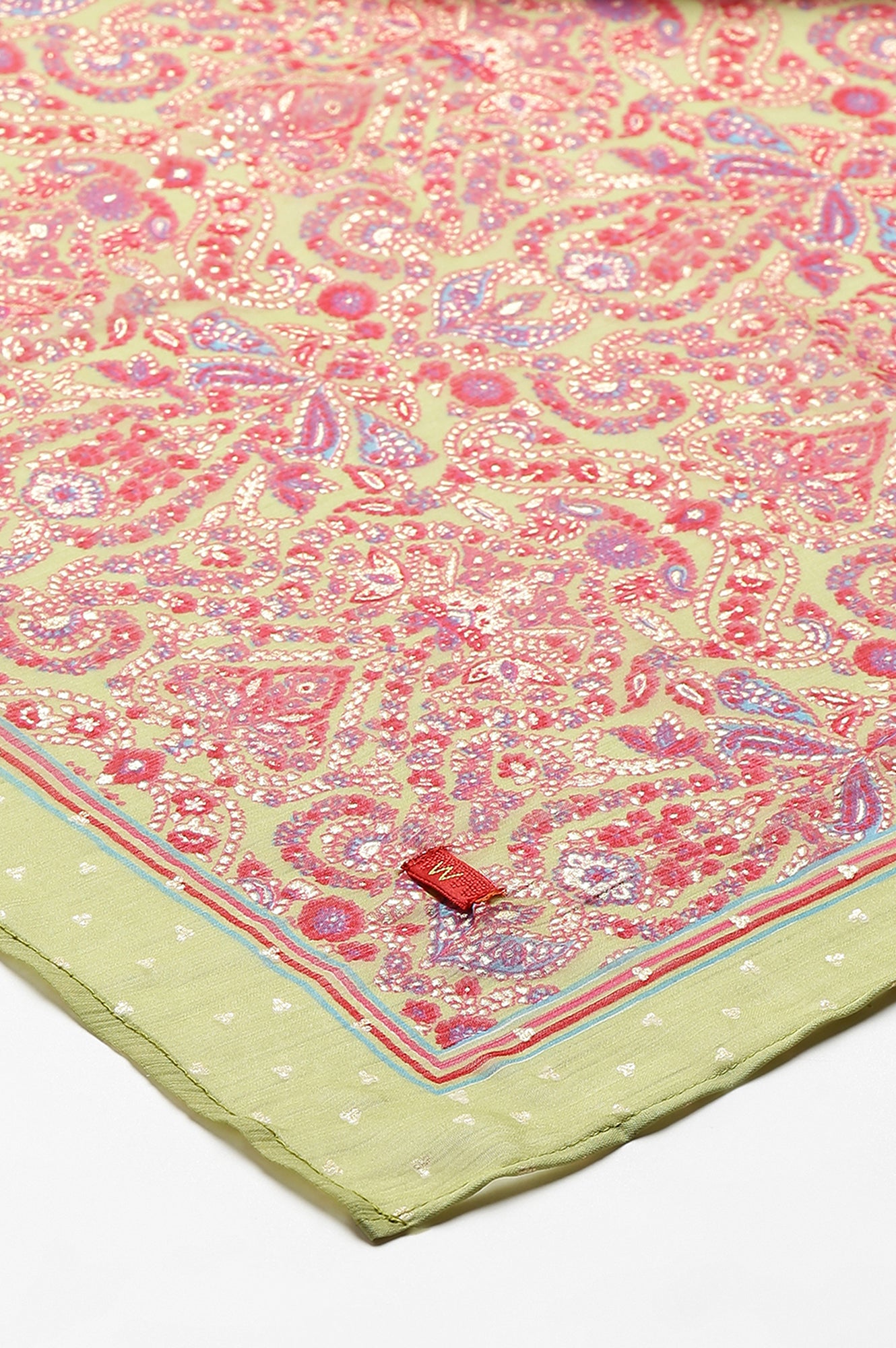 Green Chiffon Floral Print Dupatta