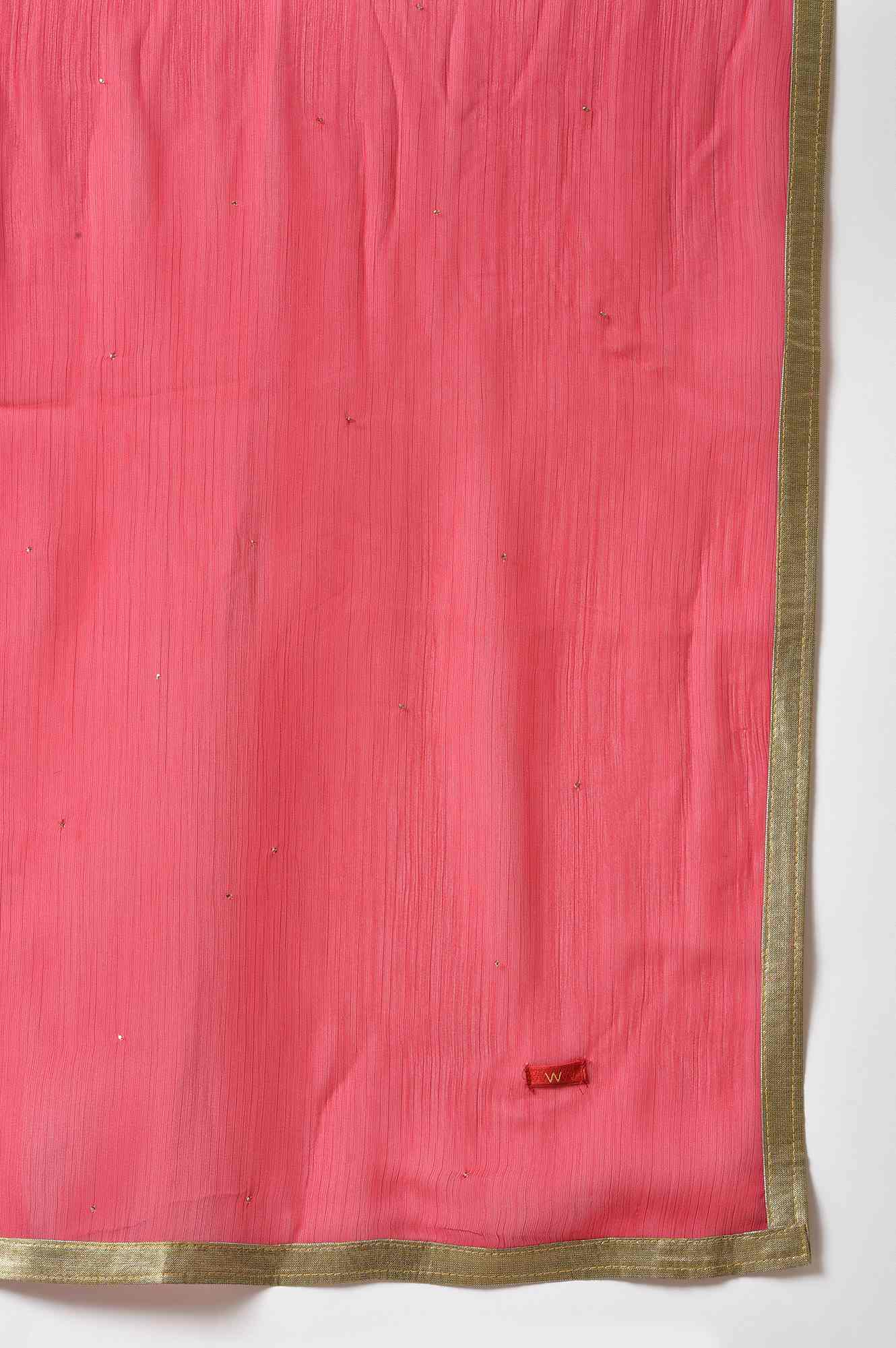 Red Crinckled Chiffon Dupatta