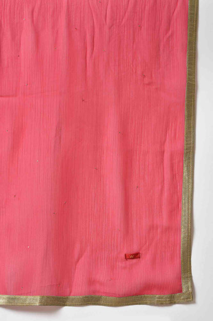 Red Crinckled Chiffon Dupatta