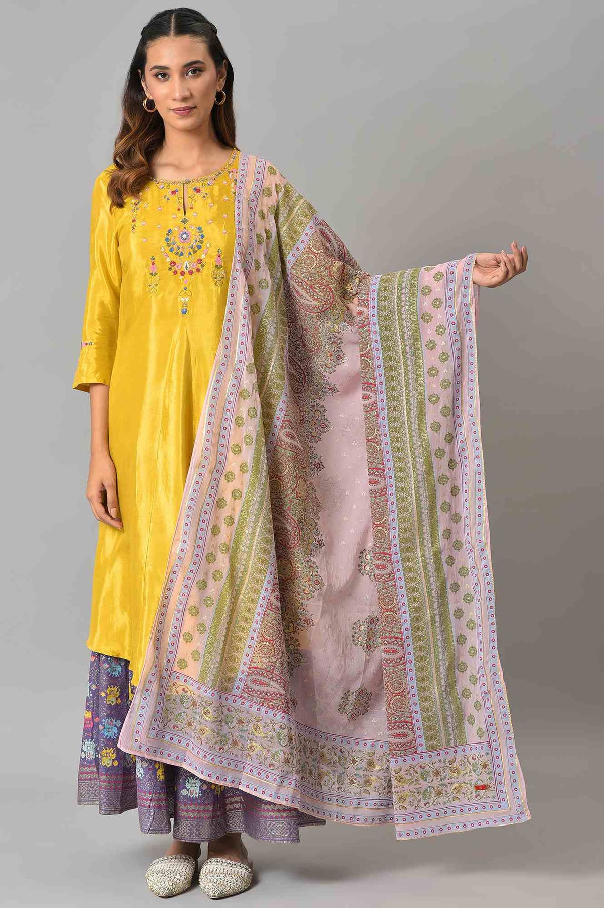 Pink Light Festive Chiffon Dupatta - FS