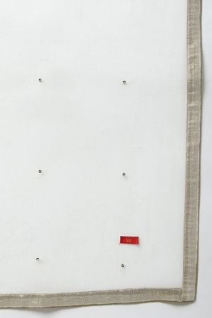 Ecru Mesh Dupatta With Sequins