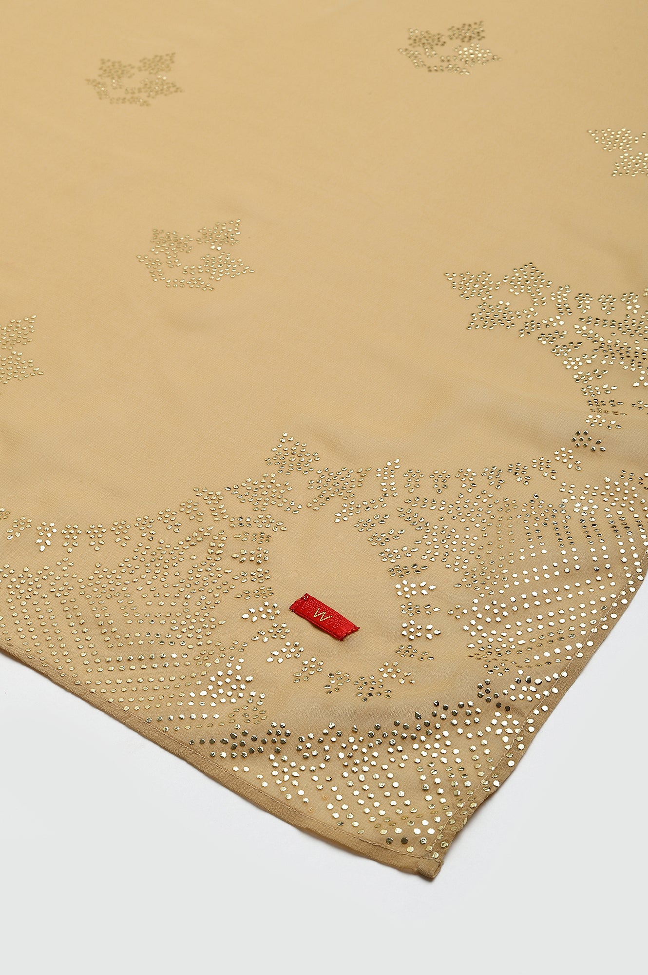 Golden Grainy Georgette Mukaish Dupatta